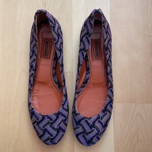 Hardly worn MISSONI purple ballet flats